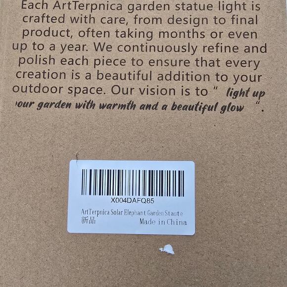 Art Terpnica Solar Elephant Garden Statue Holding Flowers NIB - Picture 13 of 14